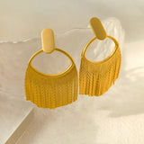 925 Silver Needle Jewelry Chain Tassel Earrings