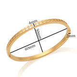 Classic Rhombus Crystal Rhinestone Pave Bangles Stainless Steel CZ Bangles