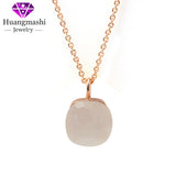 Copper Rose Crystal Necklace 19 Colors for Women