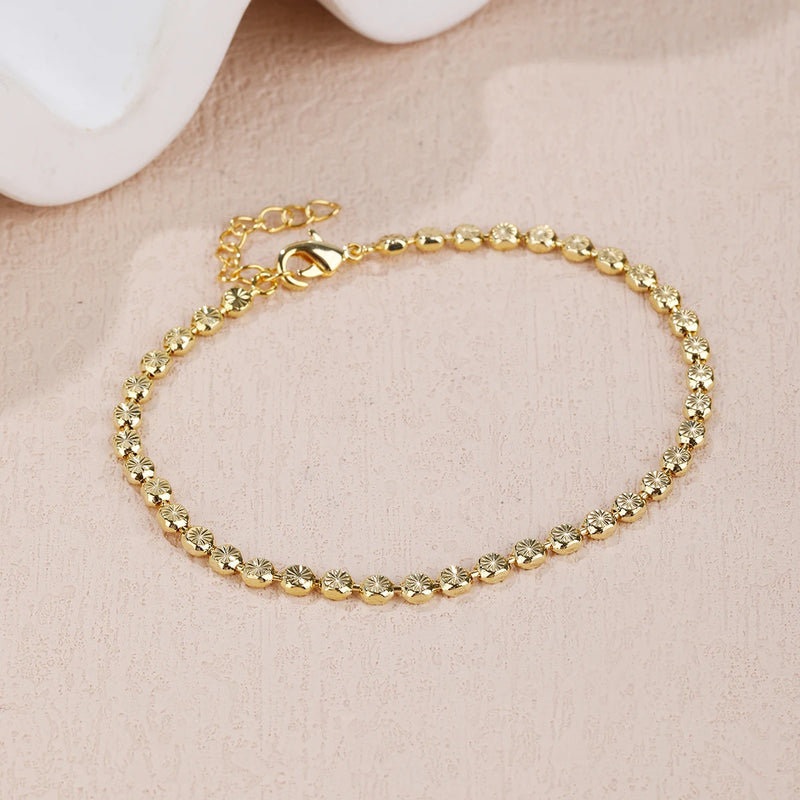 Copper-Plated 18K Pattern Bracelet Chain Charms