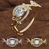 Women's Crystal Flower Ring, Wedding Anniversary Gift
