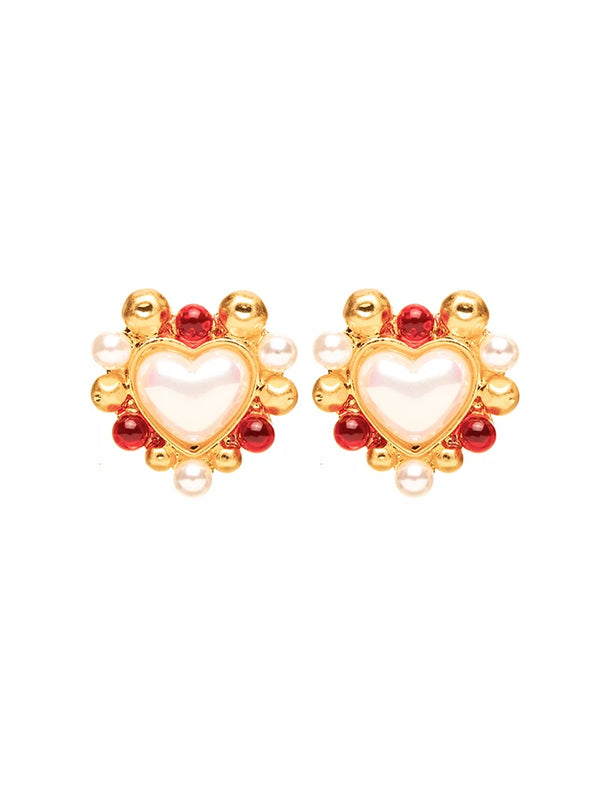Heart-Shaped Pearl Earrings Women's Fine Jewelry