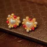 Heart-Shaped Pearl Earrings Women's Fine Jewelry