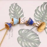 Enamel Glaze Necklace Earrings Set Teapot Pendants