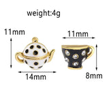 Enamel Glaze Necklace Earrings Set Teapot Pendants