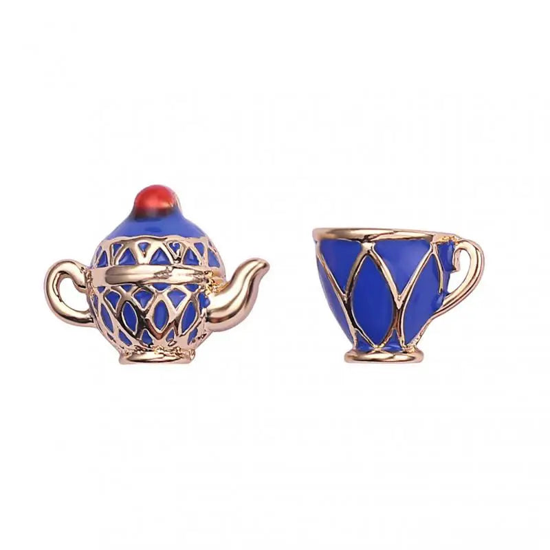 Enamel Glaze Necklace Earrings Set Teapot Pendants