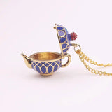 Enamel Glaze Necklace Earrings Set Teapot Pendants