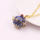 Enamel Glaze Necklace Earrings Set Teapot Pendants