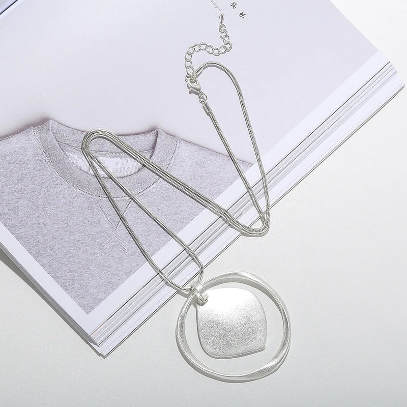 Exaggerate Pendant Necklace Alloy Long Necklace For Women