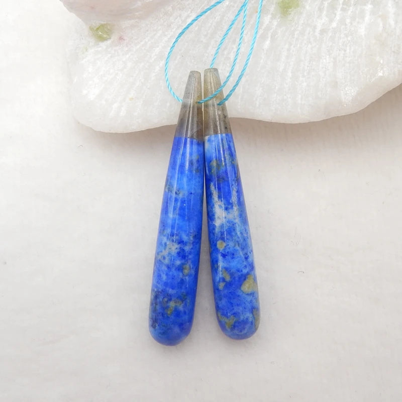 Lapis Lazuli Labradorite Intarsia Gemstone Earrings