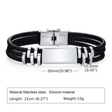 Personalized Steel Bracelet with Engraved Silicone Strap