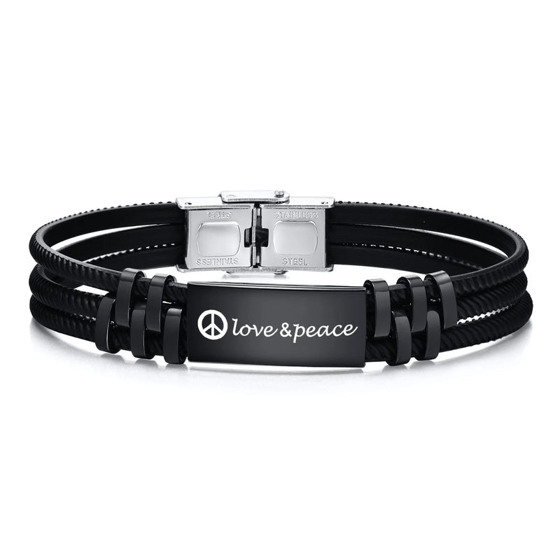 Personalized Steel Bracelet with Engraved Silicone Strap