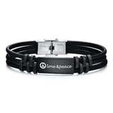 Personalized Steel Bracelet with Engraved Silicone Strap