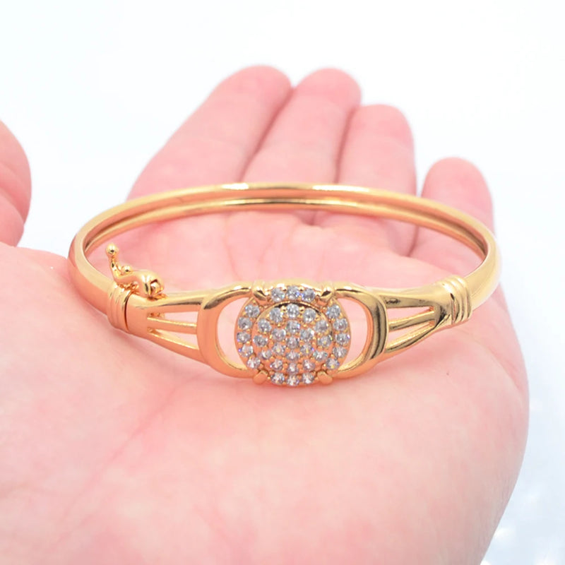 Zirconia CZ Round Charm Bangle for Women