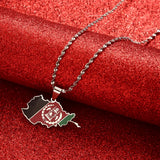 Afghanistan Map Afghan Flag Enamel Pendant Necklace