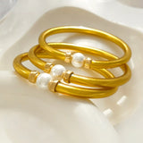 Silicone Pearl Charm Bracelet for Women Bangle Party Gift