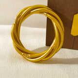 Three Rows Weave Bangles Bracelet For Women Girl