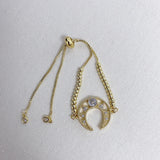 CZ Paved Half Moon Spacer Bangles for Women