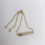 CZ Paved Half Moon Spacer Bangles for Women
