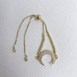 CZ Paved Half Moon Spacer Bangles for Women