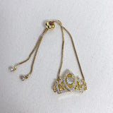 CZ Paved Half Moon Spacer Bangles for Women