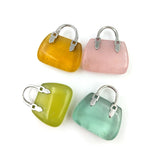 Silver Plated Women Handbag Pendant Crystal Jade Accessories