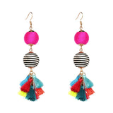 Bohemian Tassel Earrings Women's Hand Wound Colorful Jewelry