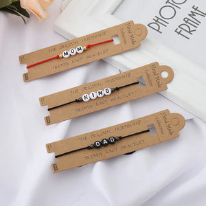 Handwoven Letter Beads Bracelet Rope Chain Adjustable Couple Bracelet