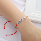 Handwoven Letter Beads Bracelet Rope Chain Adjustable Couple Bracelet