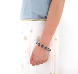Big Glass Stone Dot Bracelet Bangle for Women
