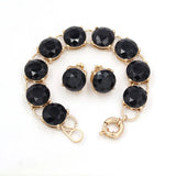Big Glass Stone Dot Bracelet Bangle for Women