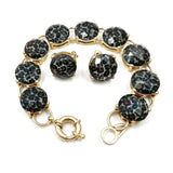 Resin Glass Stone Dot Bracelet Bangle for Women