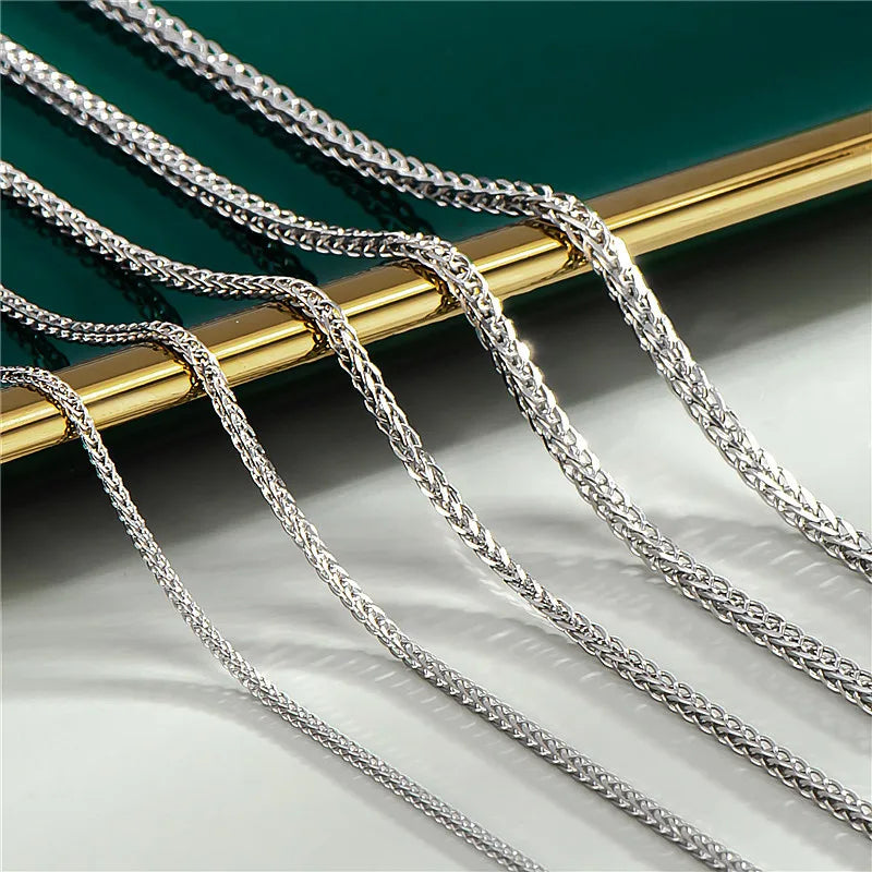 S925 Stamp Sterling Silver Chain Necklace for Women