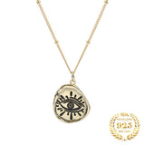 Sterling Silver Evil Eye Pendant Bead Necklace for Women