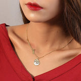 Sterling Silver Evil Eye Pendant Bead Necklace for Women