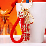 Peanut Shape Keychain Rhinestone Car Key Decoration Key Ring Accessories
