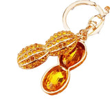 Peanut Shape Keychain Rhinestone Car Key Decoration Key Ring Accessories
