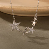 Zircon Star Necklace 925 Silver Plated
