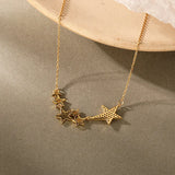 Zircon Star Necklace 925 Silver Plated