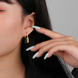 Lock Shape Letters Drop Earrings Agate Malachite 925 Silver