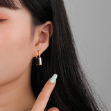 Lock Shape Letters Drop Earrings Agate Malachite 925 Silver