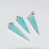 Triangle Pendant Stone Necklace, Turquoise Point