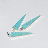 Triangle Pendant Stone Necklace, Turquoise Point