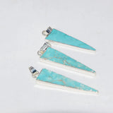 Triangle Pendant Stone Necklace, Turquoise Point