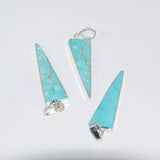 Triangle Pendant Stone Necklace, Turquoise Point