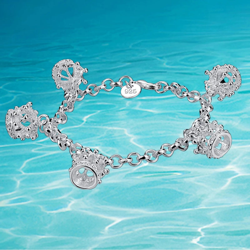 Sweet Crown Bracelet 925 Sterling Silver for Women