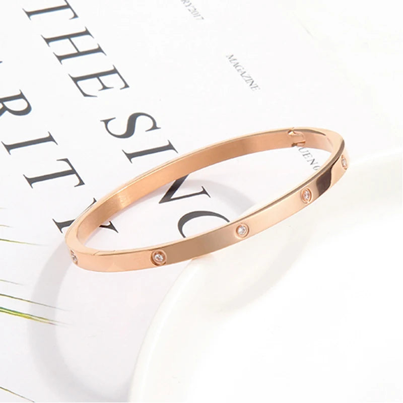 Couple Bracelet Stainless Steel Cross Screw Bangles Gift