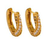 Simulated Pearl Hoop Earrings for Women - Gift Accessories