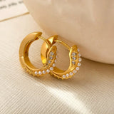 Simulated Pearl Hoop Earrings for Women - Gift Accessories