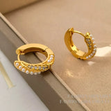Simulated Pearl Hoop Earrings for Women - Gift Accessories